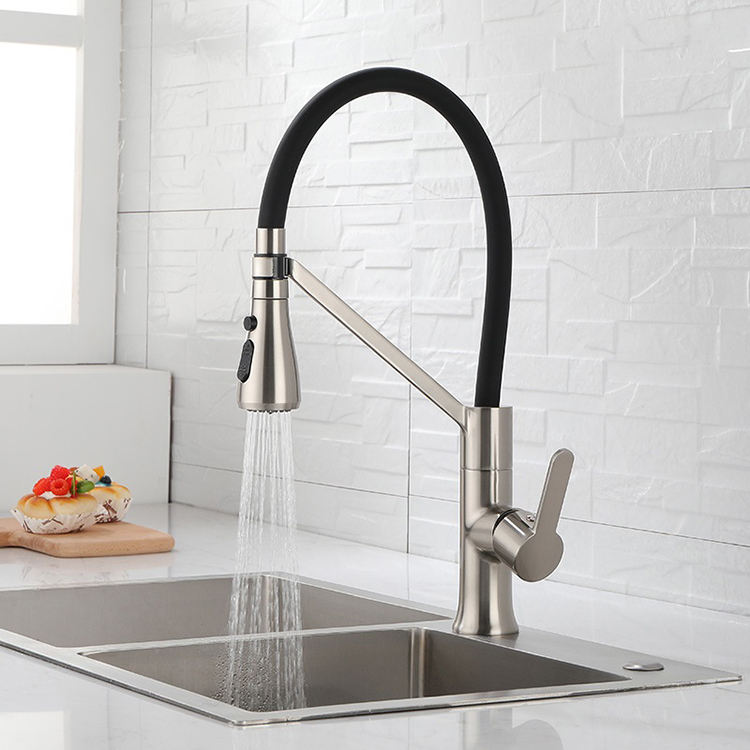 Deck Mounted Silicon Flexible Hose Kitchen Water Faucet