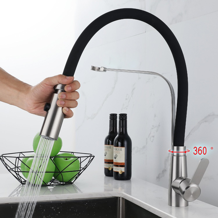 Stainless Steel Universal Silicone Flexible Hose Kitchen Sink Faucet Mixer Tap