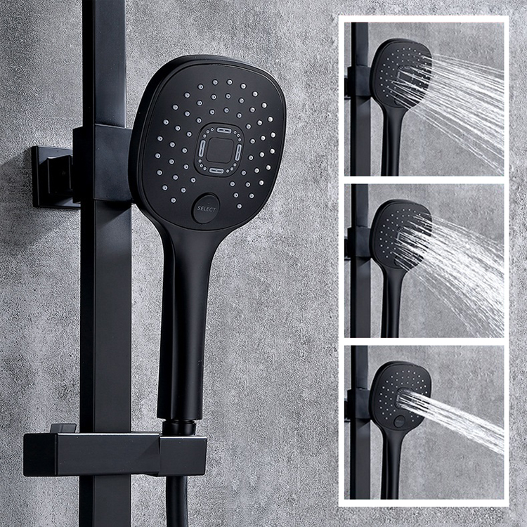 Three Function Hot and Cold Hotel Bathroom Head Rainfall Shower System Set