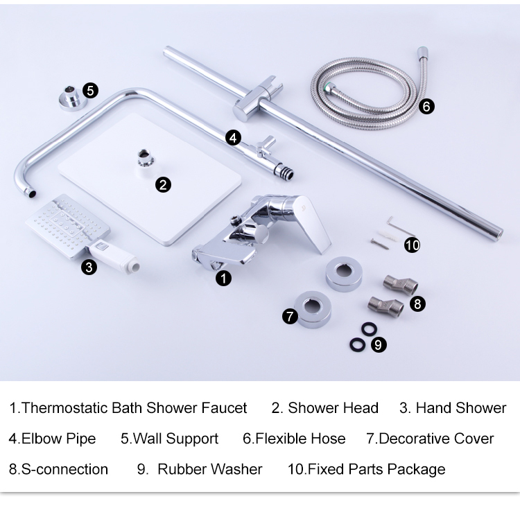 Factory 3 Way Function Wall Mounted Chrome Bathroom Shower Column Set