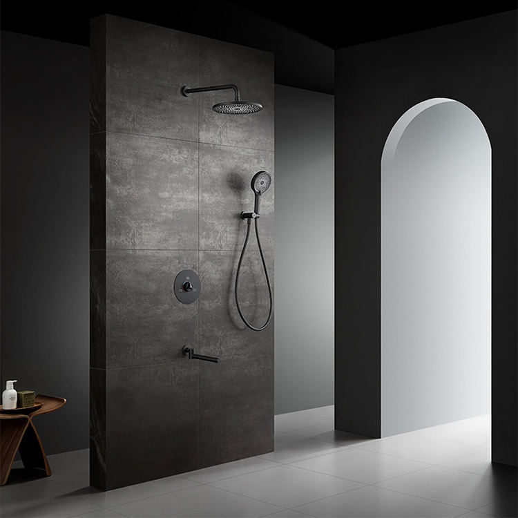Wall Mounted Concealed Rainfall Shower Tap Set Bathroom