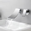 Single Handle Wall Mounted 2 Holes Waterfall Bathroom Conceal Basin Faucet