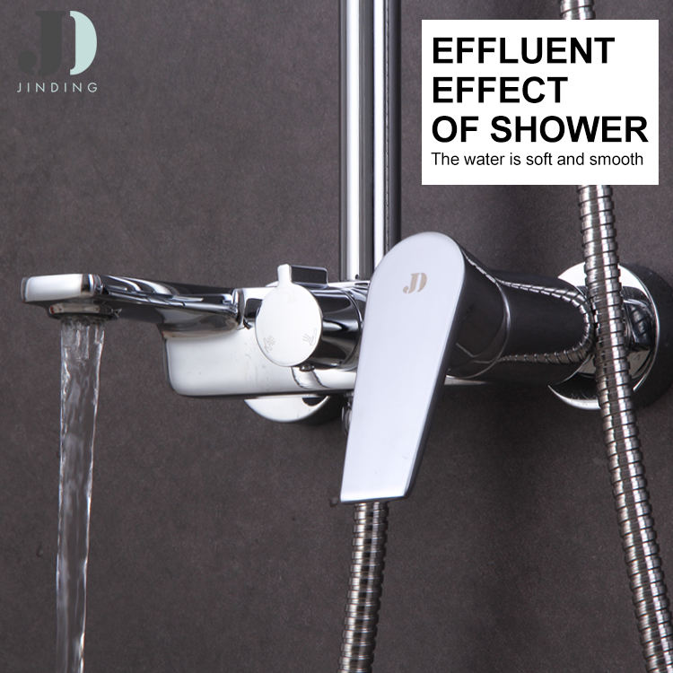 Factory Price 3 Function Wall Mounted Bathroom Brass Rain Shower Faucet Set