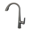 High Quality Deck Mounted Gun Grey Color Hot Cold Water Tap Brass Pull Out Kitchen Sink Faucet