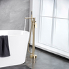 Bathroom Brass Tub Filler Floor Mounted Free Standing Freestanding Bathtub Faucet Gold