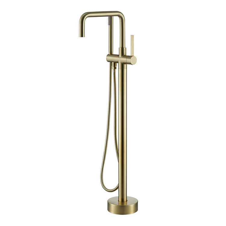 Tub Filler Floor Mounted Freestanding Brass Bathtub Mixer Faucet Black