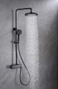 Exposed Wall Mount Brass Bathroom Push Button Digital Display Rain Shower Mixer Set