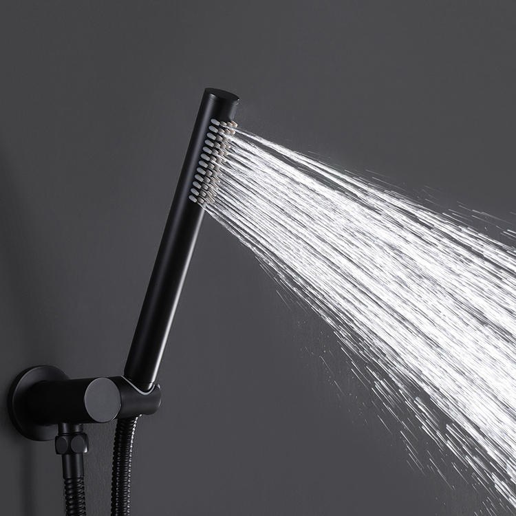 Black Two Function Hot and Cold Bathroom Concealed Rain Shower Mixer Set