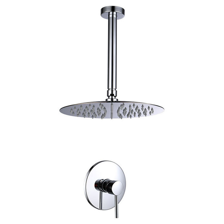 Single Function Wall Mounted Brass Chrome Concealed Shower Head Set