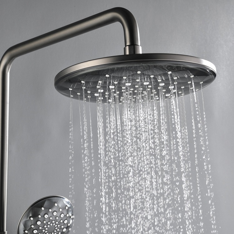 Brass Exposed Wall Mounted Bathroom Rain Shower Mixer Set