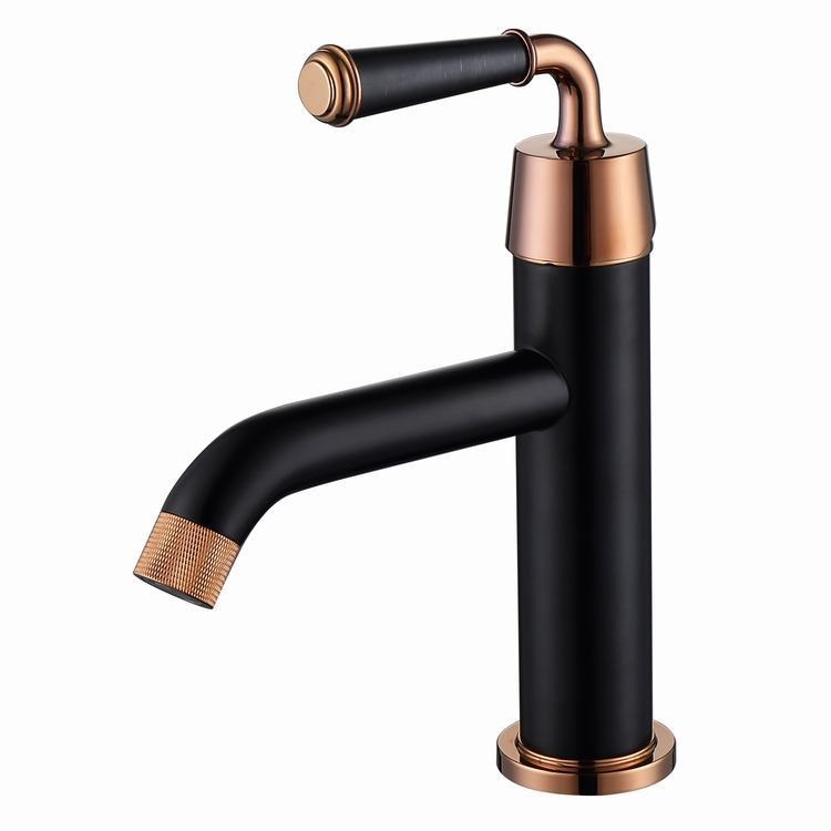 Deck Mount Single Hole Single Lever Undercounter Brass Rose Gold Basin Sinks Mixer Faucets for Bathroom