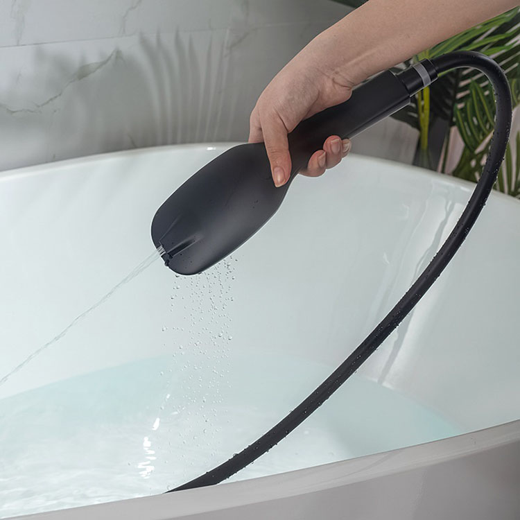 Black White Floor Mounted Free Standing Freestanding Bathtub Faucet
