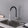 Deck Mounted Single Handle Stainless Steel Black Kitchen Faucet Mixer Tap Pull Down
