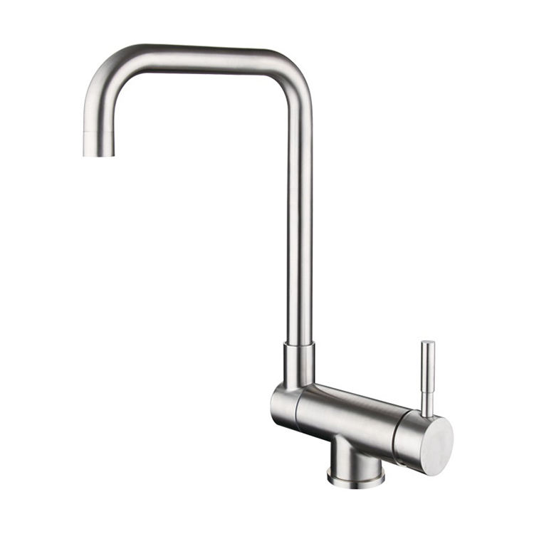 Deck Mounted Single Lever Stainless Steel Kitchen Sink Mixer Folding