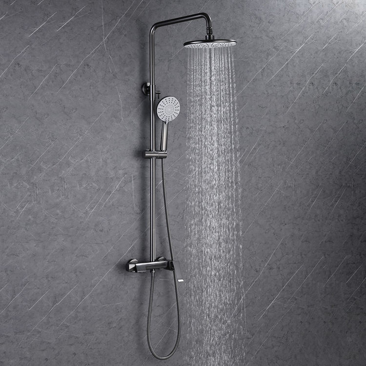 Gold Hot and Cold 3 Way Rain Shower System Set Bathroom