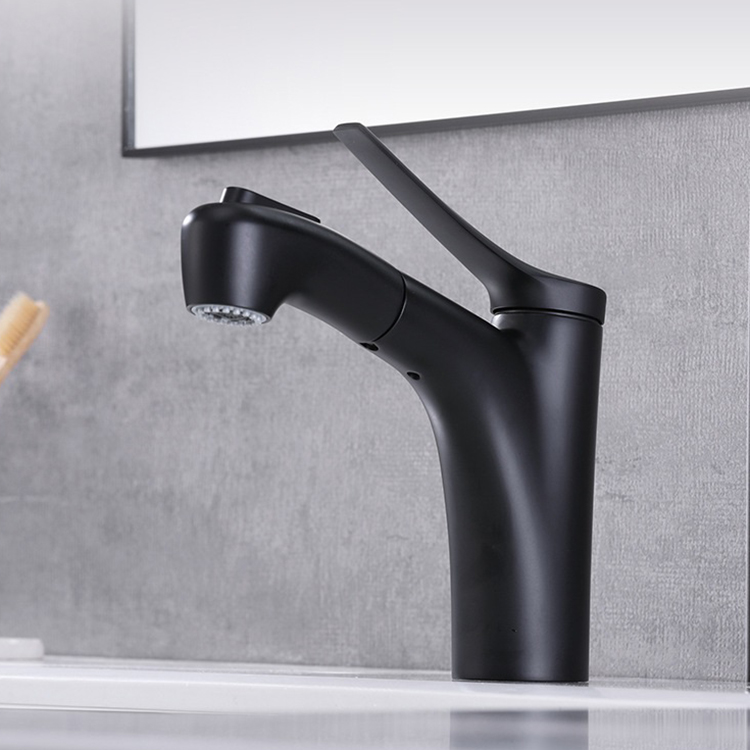New Design Modern Bathroom Pull Out Face Basin Sink Mixer Faucet
