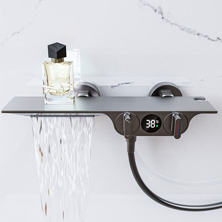 Wall mounted tub filler single handle digital bathtub faucet bathroom faucet taps