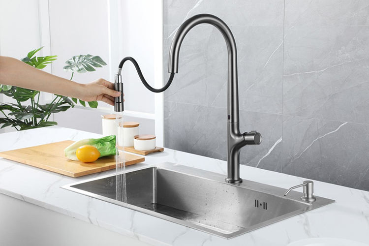 kitchen faucet with pull down sprayer touchless kitchen mixer brass