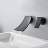 Single Handle Wall Mounted 2 Holes Waterfall Bathroom Conceal Basin Faucet