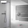 Wall Mounted Concealed Thermostatic Brushed Gold Waterfall Rain Shower Set