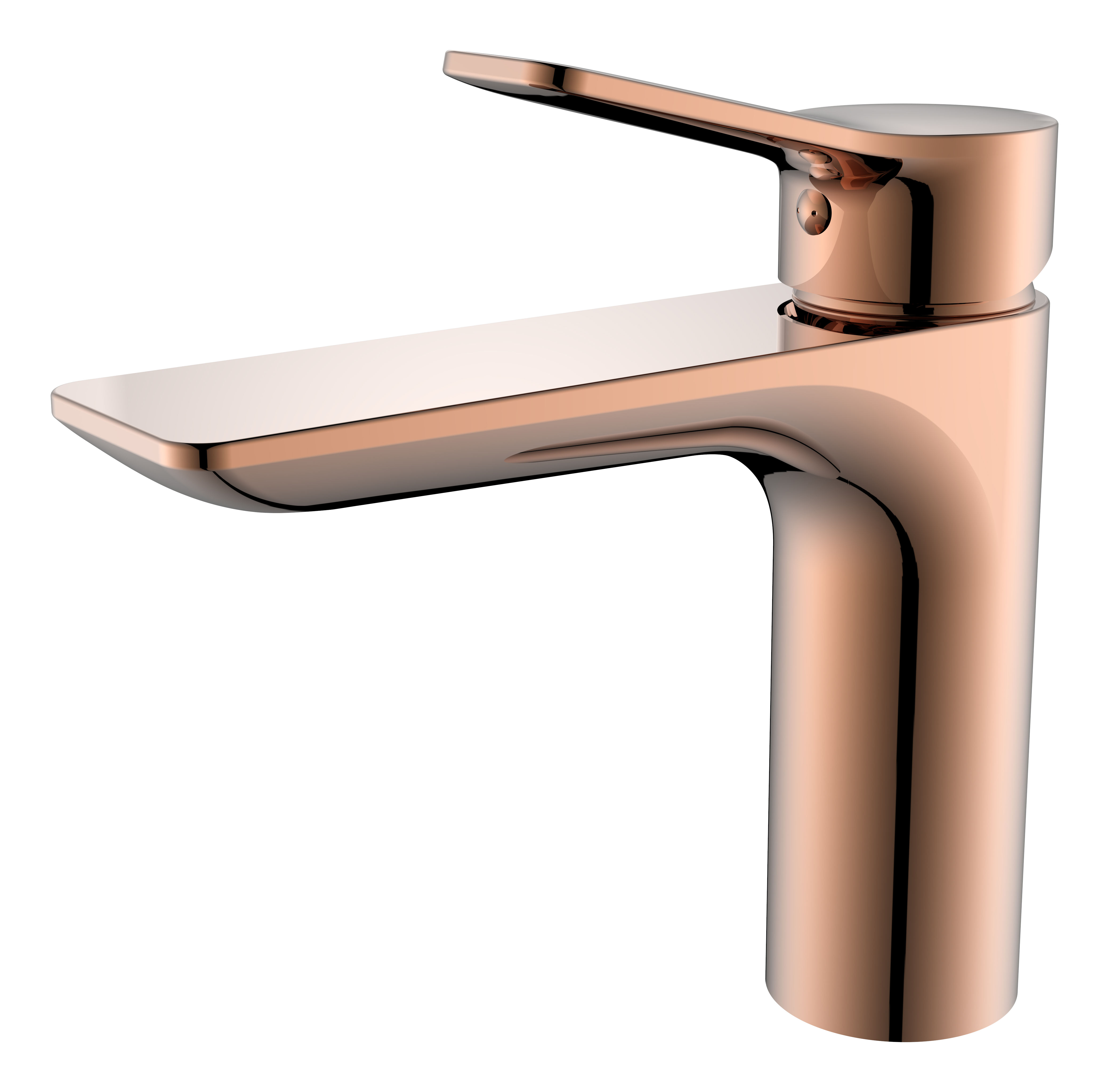 Deck Mounted Single Lever Bathroom Wash Basin Mixer Faucet Tap Rose Gold