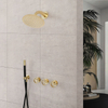 Gold Black Concealed Shower Systems Wall Mount Shower Mixer Set