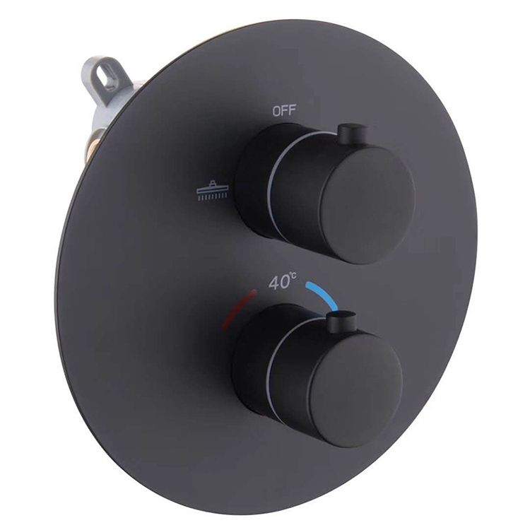 Matte Black In Wall Mounted Thermostatic Bathroom Concealed Handheld Shower Set