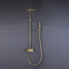 Brushed Gold Wall Mounted Exposed Hot and Cold Rain Fall Bath & Shower Faucets Shower System Sets