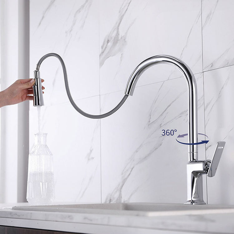Flexible Pull Out Pull Down Kitchen Water Faucet