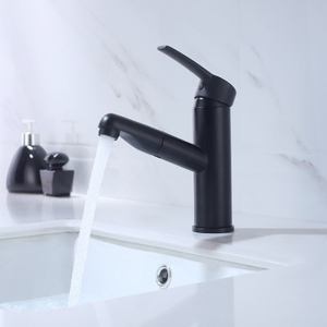 Single Hole Pull Out Bathroom Basin SInk Faucet with Sprayer
