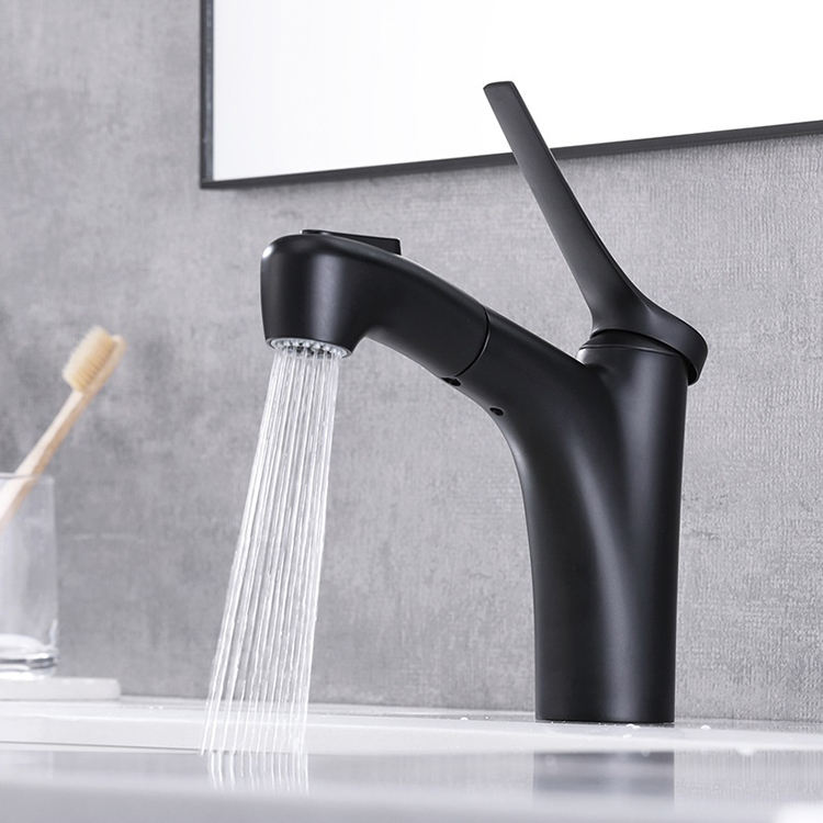 New Design Modern Bathroom Pull Out Face Basin Sink Mixer Faucet