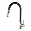 Deck Mounted Single Handle Stainless Steel Black Kitchen Faucet Mixer Tap Pull Down