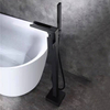 Waterfall Tub Filler Brass Floor Stand Free Standing Black Bathtub Faucet