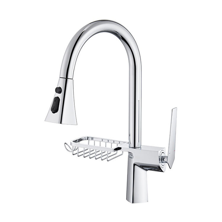 Hot and Cold Kitchen Mixer Taps Kitchen Sink Faucets with Pull Down Sprayer