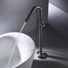 Gun Metal Grey Floor Mount Freestanding Bathroom Bathtub Filler Tap Free Standing Bath Mixer