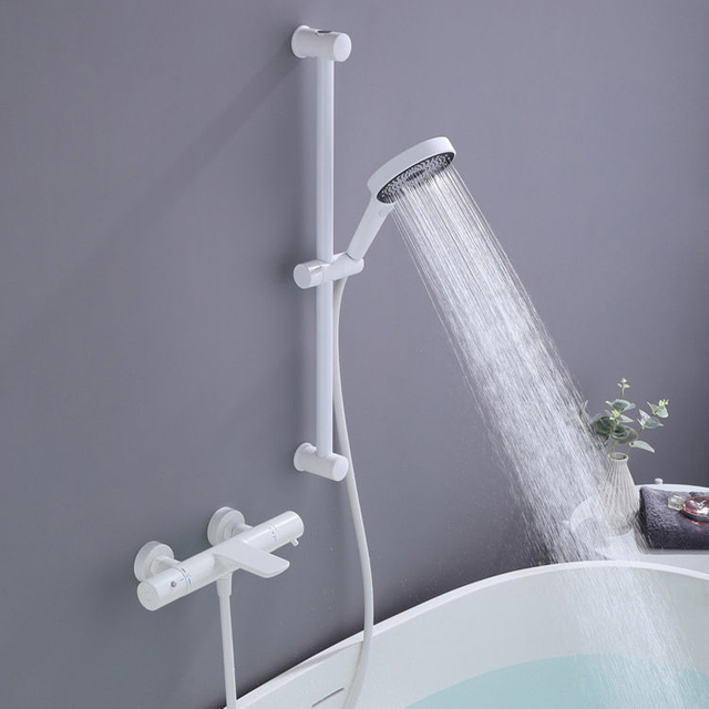 Thermostatic bathtub mixer tap with slide bar walk in bathtub with shower set faucet