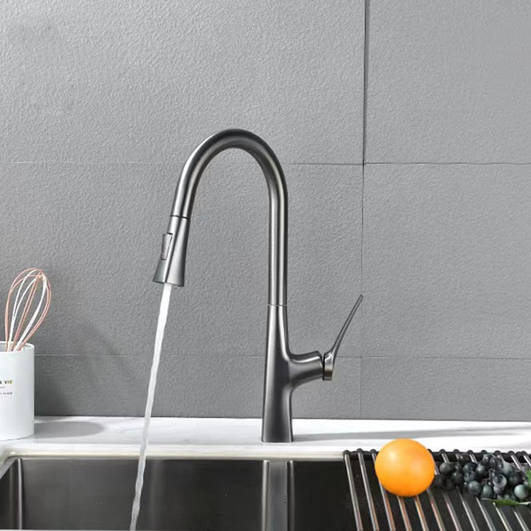 Single Lever Pull Down Kitchen Water Faucet with Sprayer