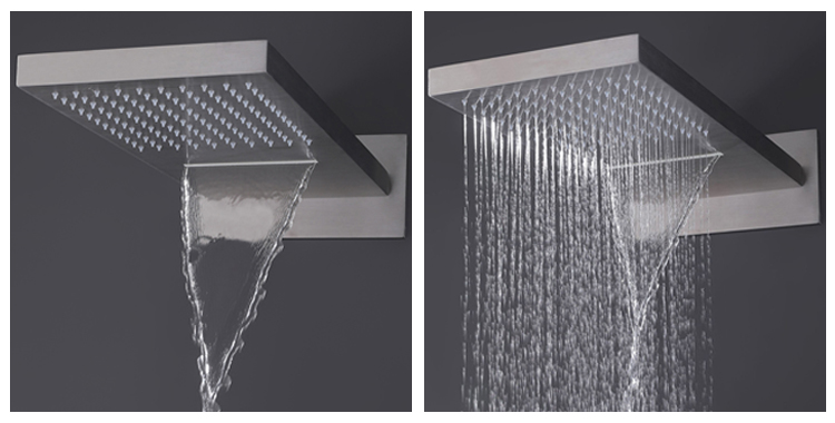 Bathroom Concealed Hidden Brass Rainfall Shower System Set Thermostatic