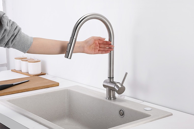 Stainless Steel Pull Down Touch Kitchen Sink Faucet with Sensor