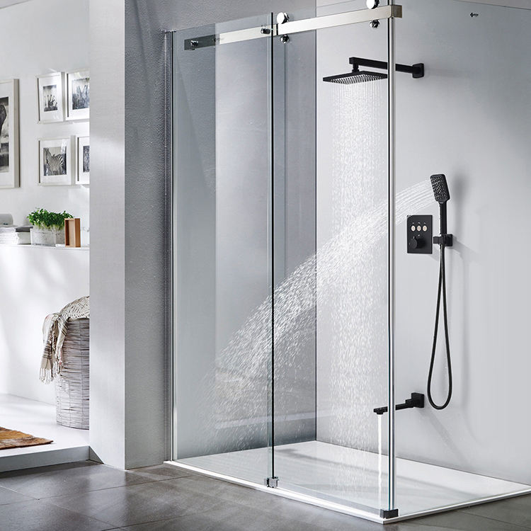 Matte black shower set concealed bathroom in wall shower set thermostatic faucet black