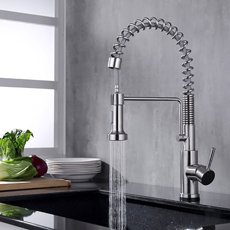 Stainless Steel Smart Touch Spring Kitchen Faucet Pull Down