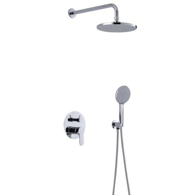 Two Function Hot and Cold Concealed Bathroom Rain Shower Faucet Set with Rough-in Valve