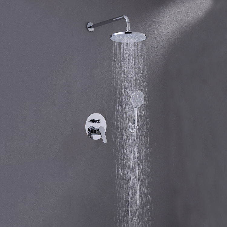 Two Function Hot and Cold Concealed Bathroom Rain Shower Faucet Set with Rough-in Valve