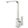 Modern Brushed Nickel Black Stainless Steel Square Base Shape Long Neck Kitchen Faucet