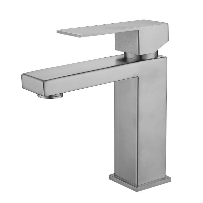 Factory Hot Cold Water 304 Stainless Steel Bathroom Basin Faucet