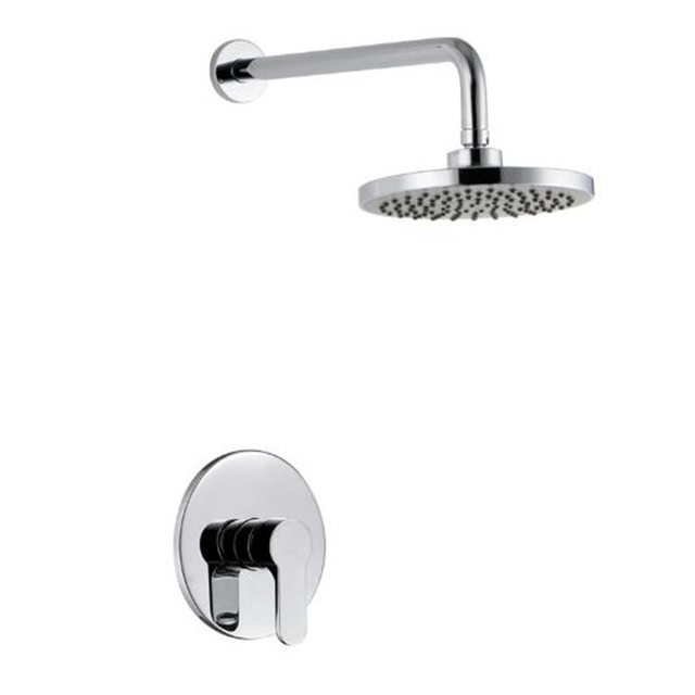 Single Function Chrome Concealed Bathroom Head Shower Faucet Tap Set