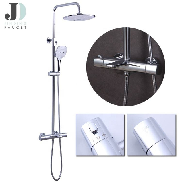 Wall Mounted Chrome Bathroom Shower Mixer Sets Thermostatic