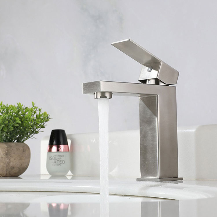Stainless Steel Single Hole Bathroom Basin Faucet Mixer