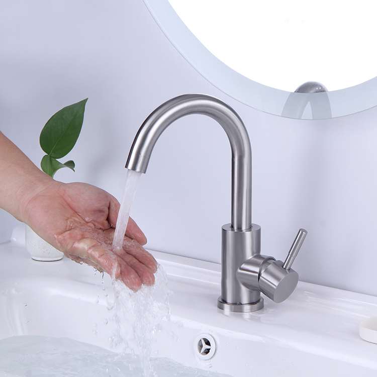 Deck Mounted Single Hole Single Handle High-Arc Bathroom Basin Sink Faucet