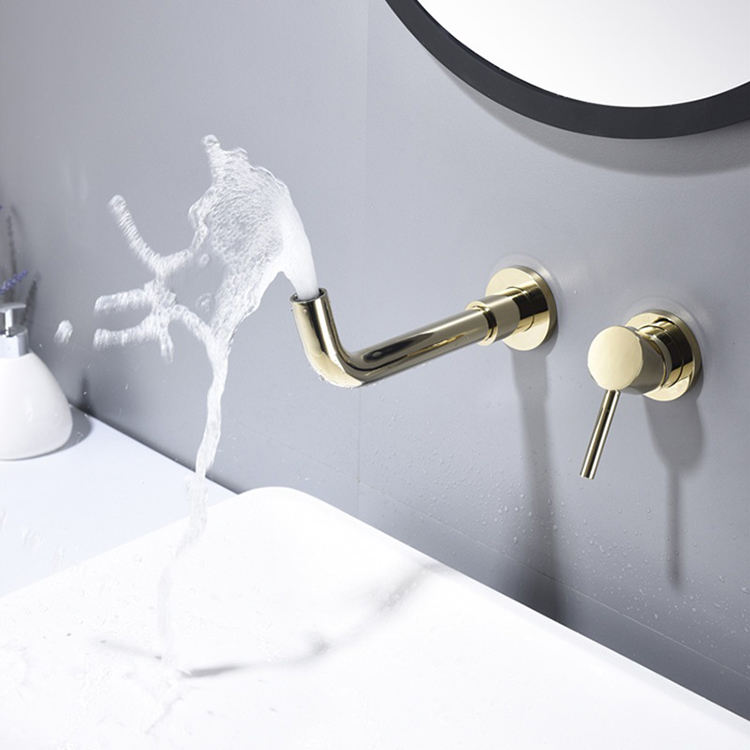 Archaize Color Hot and Cold Water Wall Mounted 360 Degree Swivel Split Concealed Basin Faucet